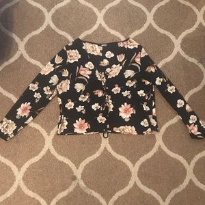 Floral Front Tie Blouse